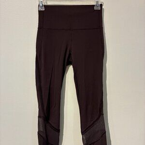 Lululemon Dark Purple Mesh Cutout Athletic Leggings - Women's 4‎